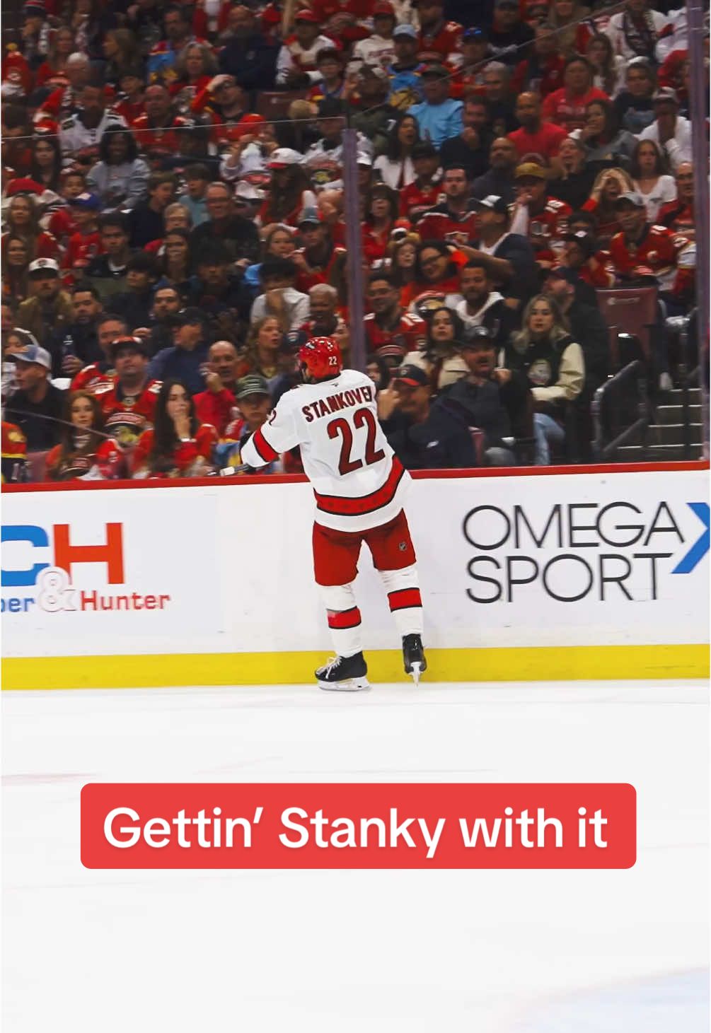 A post by @canes on TikTok caption: Opps can put the brooms away #canes #nhl #playoffs #goal #stanky 