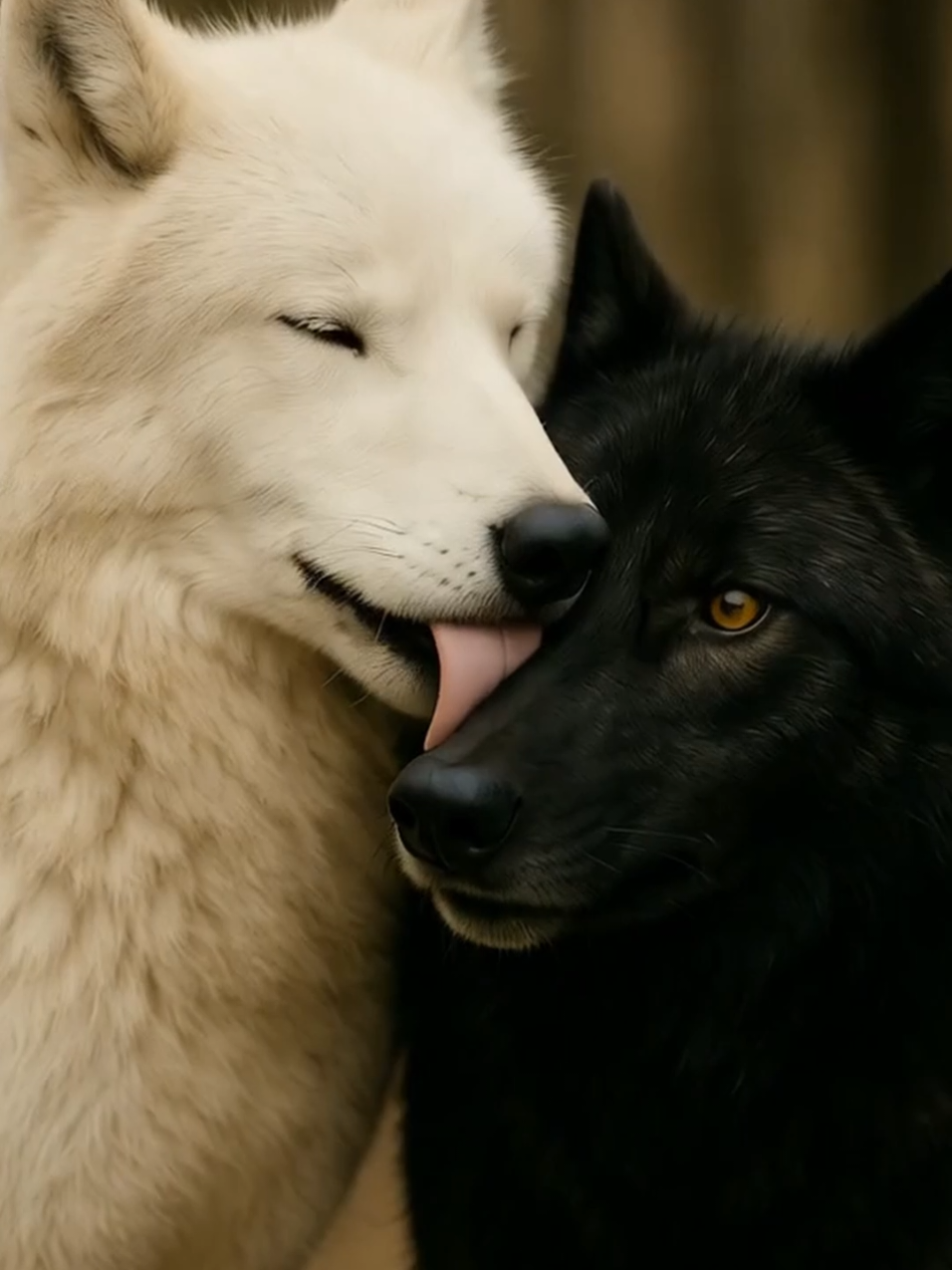 A post by @irur_dreamer on TikTok caption: Wolves love story 🤍🖤 #wolf #wolves #family #wolfcub #wolfpack #loveyou #lover  #irur_dreamer   