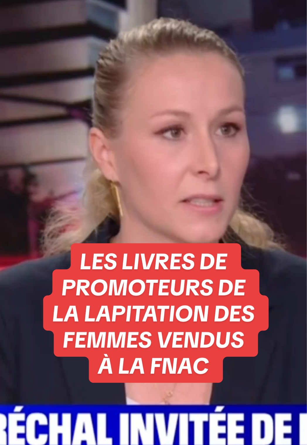A post by @marion_marechal on TikTok caption: Aujourd’hui, sur le site de la Fnac, nous pouvons commander des livres d’Hani Ramadan, qui justifie la lapidation des femmes, ou encore des ouvrages de Youssef al-Qaradâwî, le guide spirituel des Frères musulmans. __ #freresmusulmans #fnac 