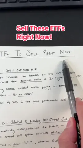 A post by @austinhankwitz on TikTok caption: Three ETFs to sell as we head into the back-half of the year. Be sure you’re optimizing for both performance and fees!