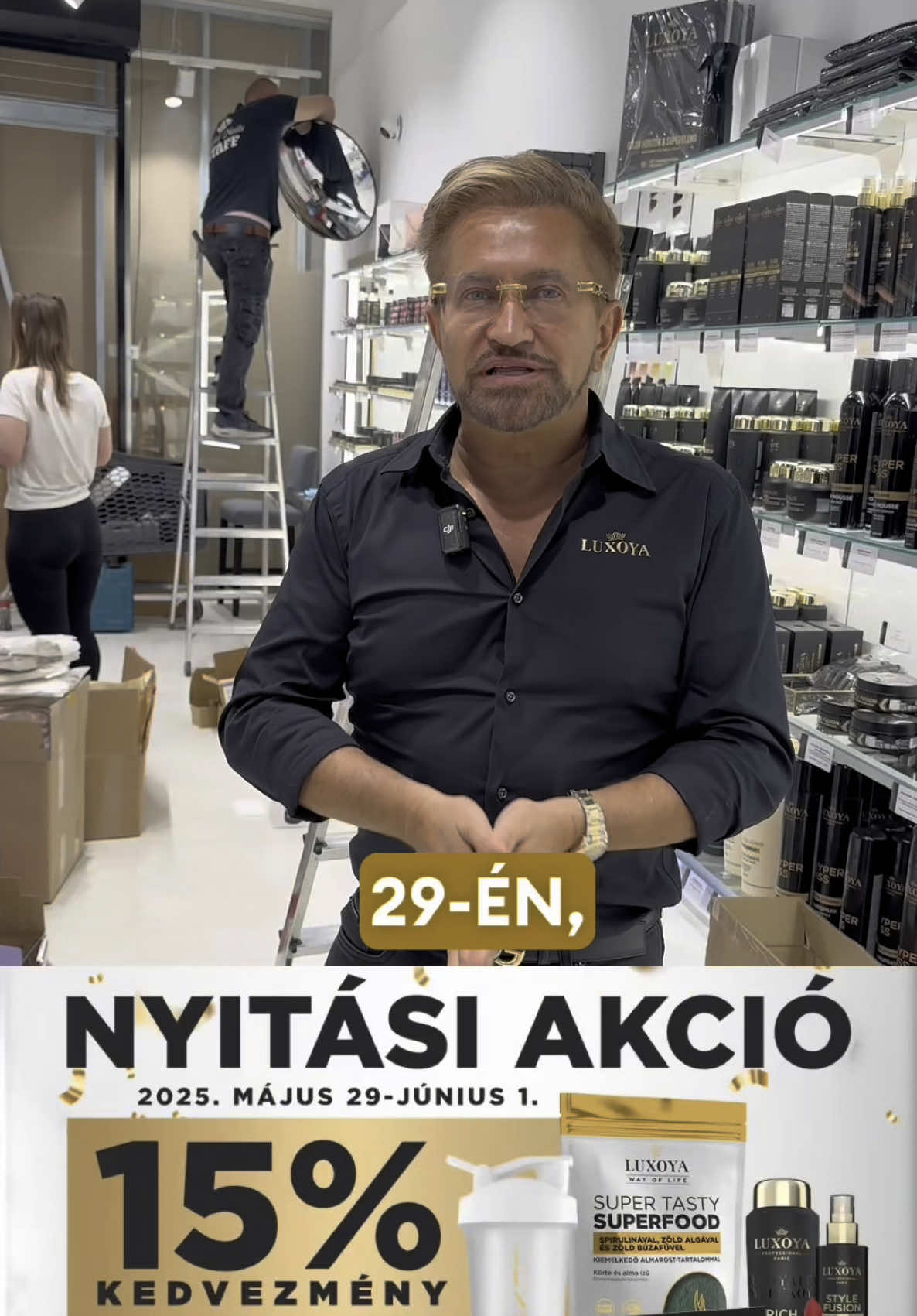 A post by @jakob.zoli on TikTok caption: Árkád megnyitó május 29-én (csütörtökön) 17:00-kor🥰 -15% kedvezmény mindenre, ajándék minden vásárlás mellé🎁 és lesz szerencsekerék is🫶 Gyere el Te is👉 Örs vezér tere 25/A alsó szint #tulajdonos #crystalnails #luxoya @Luxoya Életmód @luxoya_beauty @Crystal Nails 