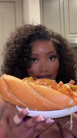 A post by @theashlynedith on TikTok caption: Honey hot shrimp sub #dinnerideas 