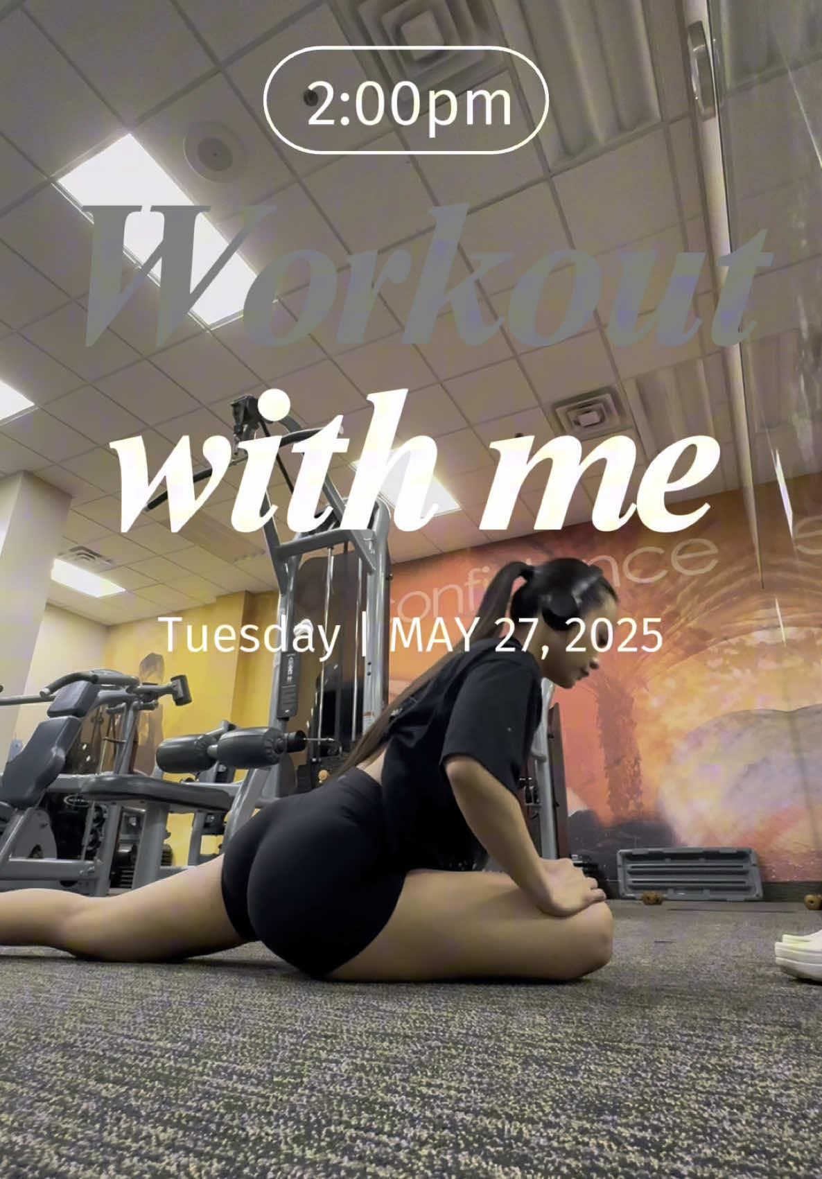 A post by @khristinegarciuh on TikTok caption: yes i forgot my shoes 😭  #gym #vlog #fitness 