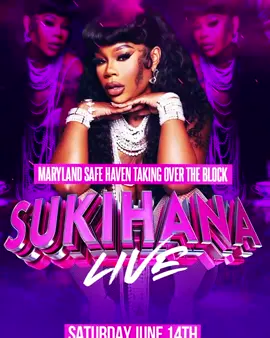 A post by @sukiwiththegood on TikTok caption: Baltimore, it’s going down June 14th! Catch me live at Baltimores Trans Pride Block Party AND turning up at the Klymaxxx After Party. Don’t miss the vibe — pull up and party with me and my coochie gworlls! @PrideInDaHarbor