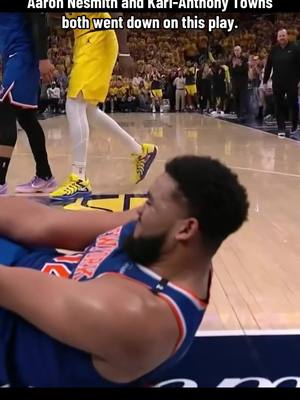 A post by @espn on TikTok caption: Both players would remain in the game. #NBAonESPN #NBAplayoffs #NewYorkKnicks #IndianaPacers
