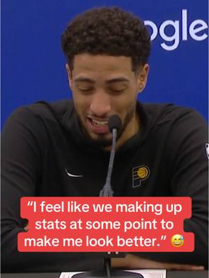 A post by @espn on TikTok caption: Hali kept it real after his stellar performance in the #Pacers Game 4 win over the #Knicks 😂 #tyresehaliburton 