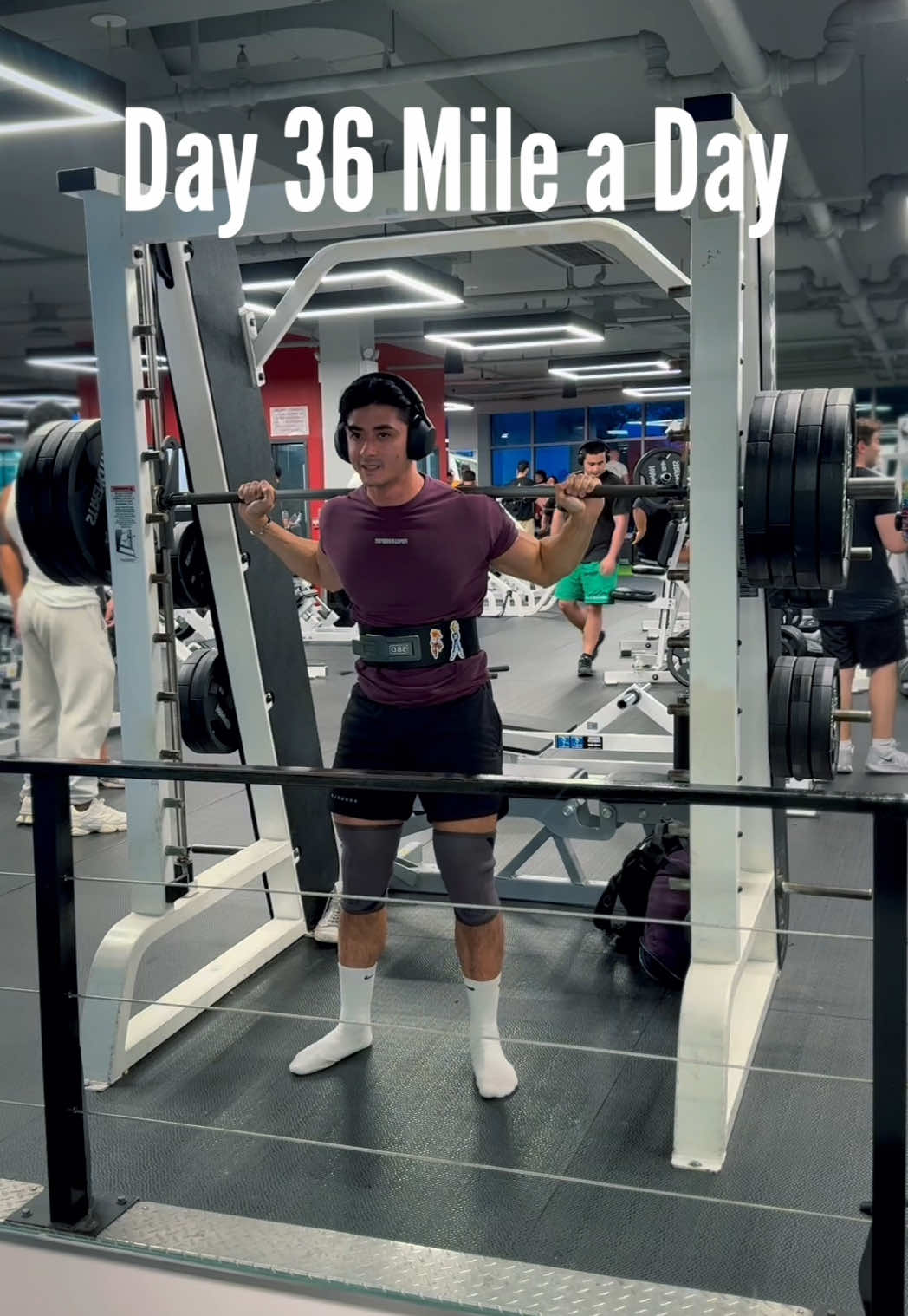 A post by @nicogains on TikTok caption: Day 36 of Mile a Day #mileaday #runningera #fitness #legday 