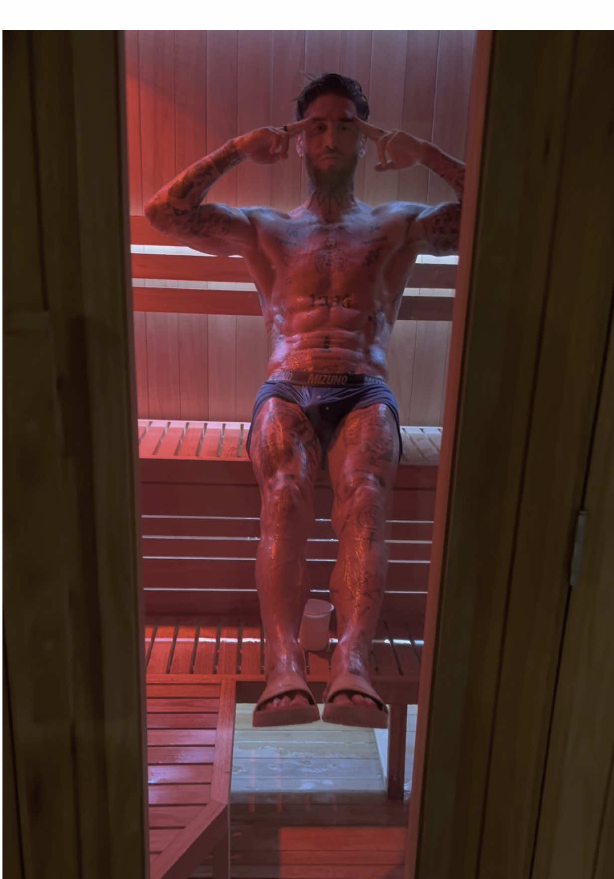 A post by @sergioramos on TikTok caption: Sauna time 🔥🥵