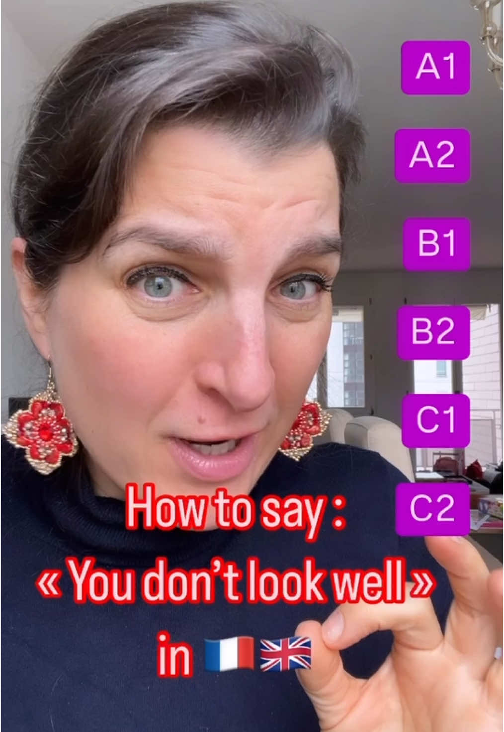 A post by @learnfrenchwithmaud on TikTok caption: How do you say « You don’t look well » in 🇫🇷🇬🇧 from polite to so not polite 😅? C’est parti on y va 🙌😃👍 Which one is your favorite?  Comment below ⬇️  Do you want to learn even more French ?  ➡️Every Sunday an entire workshop with a long exclusive videos + subtitles + text & audio + Exercices &bonus 🥰  ➡️ Every Wednesday a podcast🎙️ Sign up here ⬇️ (direct link in Bio) https://learnfrenchwithmaud.substack.com 🇫🇷☺️😍🙌 Ecris, répète et à bientôt (Write Repeat and see you soon ) [learn French, French vocabulary , French language, basic French words, vocabulary, English words, easy learning languages]