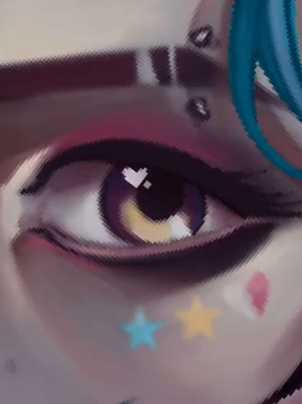 A post by @leah_drawz on TikTok caption: this trend with my art !! stop using ai #art #drawing #eyes #trend #fyp #viral #iris 