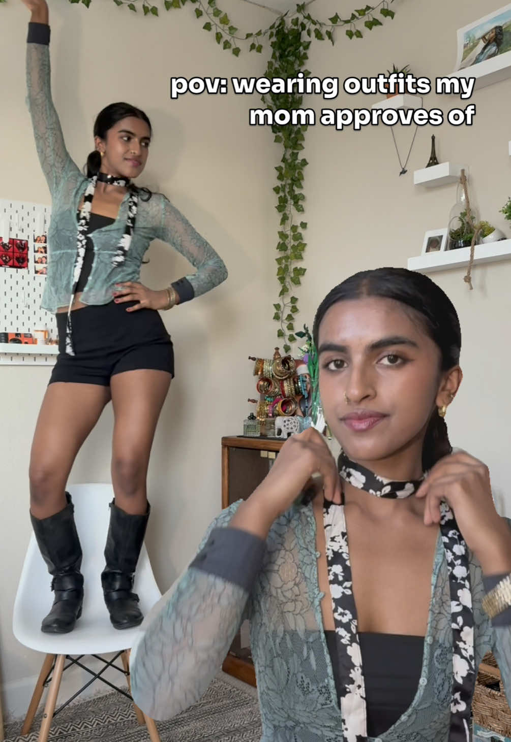 A post by @instagram on TikTok caption: Creator @hershy ౨ৎ ஹர்சினி using Edits to serve look after look 💗👠 Edits is a new video creation app that helps people make videos on their phone 🎥 Use your Instagram account to log in and start creating! ✨