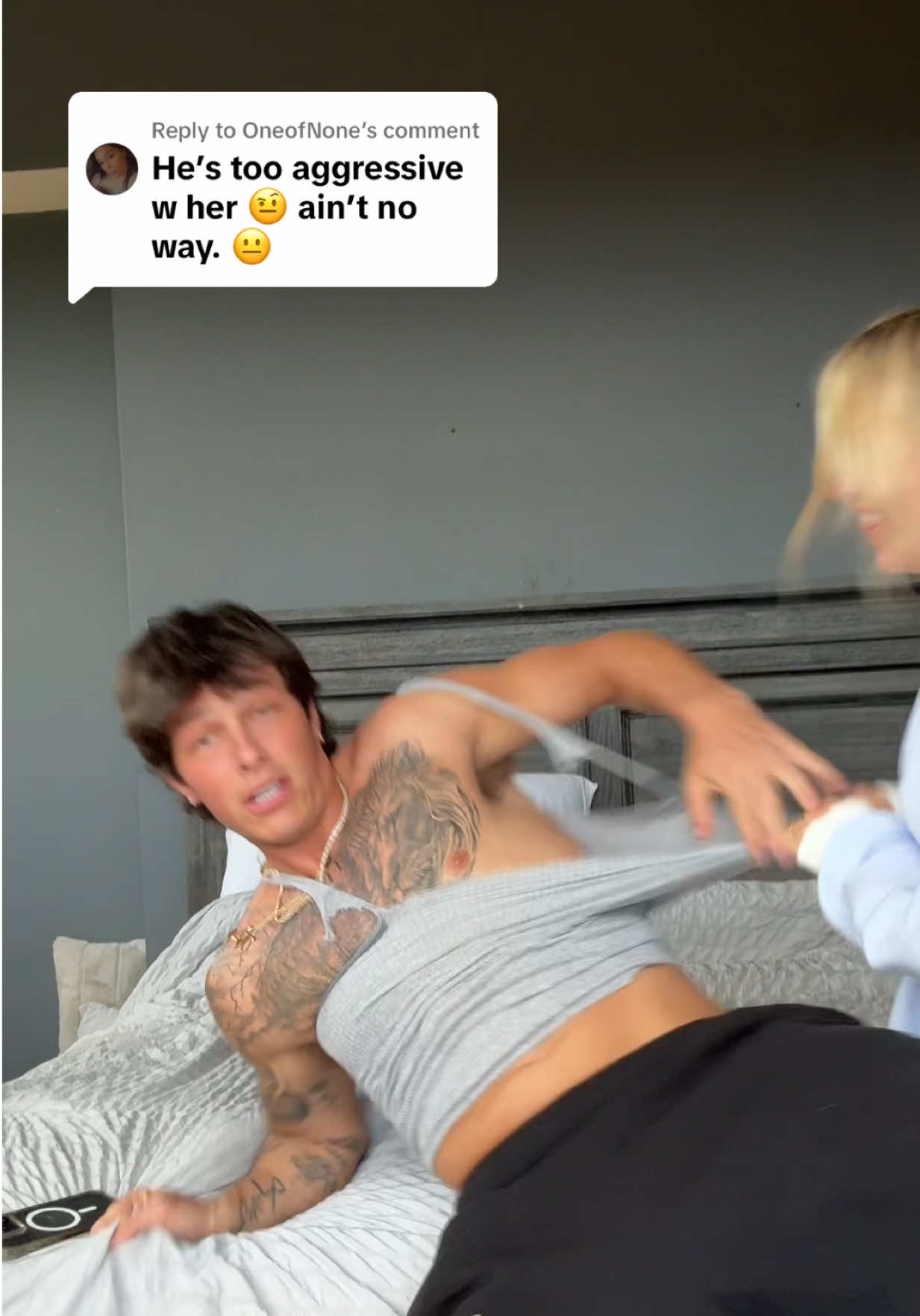 A post by @itstaylerholder on TikTok caption: Replying to @OneofNone  “let’s show them aggressive babe” 🤣 @Zoeyaune 