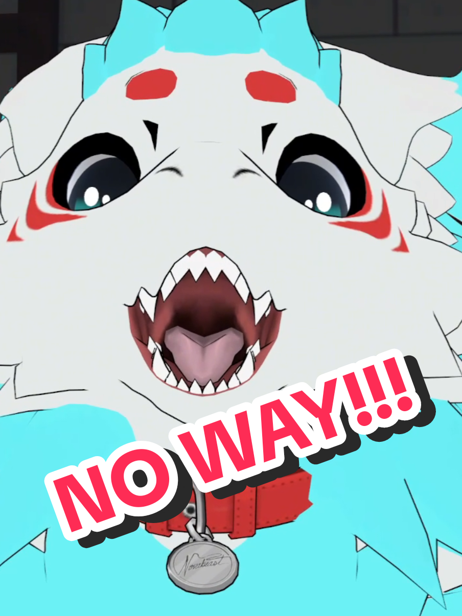 A post by @ on TikTok caption: Replying to @waffleapple11 No Way! #rakurim #furriesoftiktok #vrchat #furrymemes #furries 