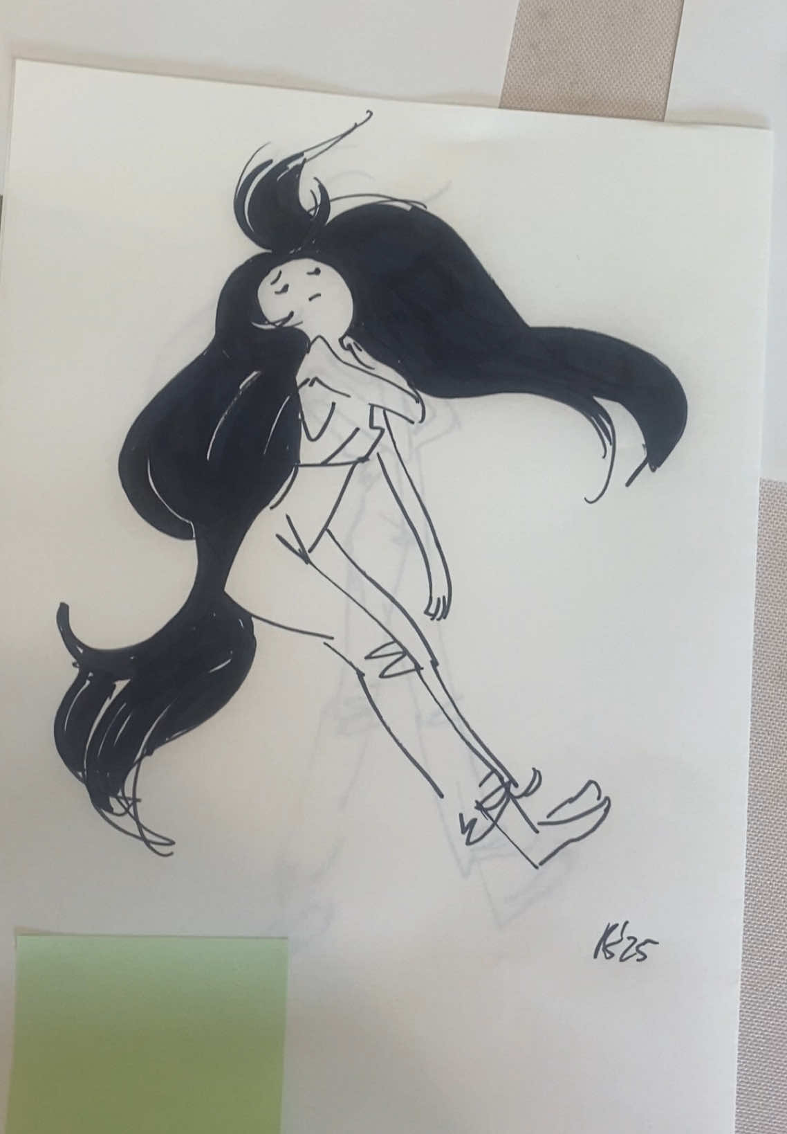 A post by @rebeccasugar on TikTok caption: Drew some new Marcelines for the @Gallery Nucleus Adventure Time show this weekend #adventuretime #Marceline 