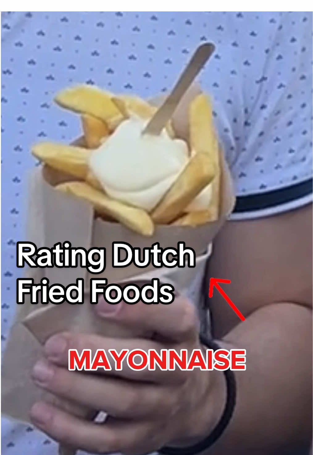 A post by @kalliopeyvonneceramics on TikTok caption: Okay but Mayo on fries HITS HARD. 🍟 Trying Dutch Festival Food!🥞 Thank you Laura for taking the picture of us together at the Liberation Day Festival! That was absolutely the highlight of my day.  #travelfoods #travelvlog #netherlands #dutchfood #froglady #artisttears #holland #fairfood 