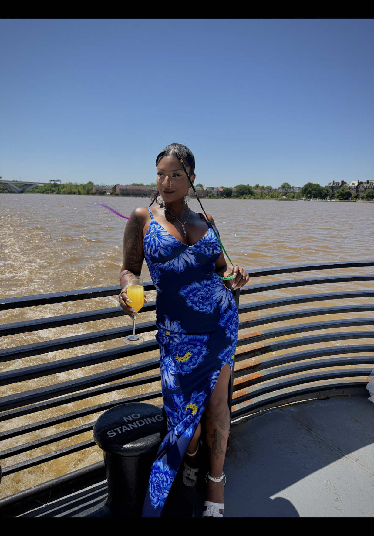 A post by @morgsvstheworld on TikTok caption: 🩵DMV Girl's Brunch Cruise: Blue in Bloom🩵 I hosted my 2025 influencer event last weekend👀 does that mean your girl is officially back??  This was a themed brunch hosted by myself and @City Cruises @City Experiences 🛥️ The ladies toured the Potomac while savoring tasty brunch food, drinking mimosas, & dancing to Beyonce! 🎟️ If you're interested in booking the tour, make sure to use the code "VIBESDC" for 10% off! The ladies looked absolutely stunning and had my jaw dropping to the floor with their fashion sense, beauty, and content💖 It has been amazing watching all of their recap videos! I appreciate everyone that came out to celebrate and can’t wait to do it again in 2026✨ I also had some creative help putting this together and couldn’t be more thankful for those who made this event magical & the phenomenal sponsors: 📸 photography: @christianlilakos 🧇 brunch cruise: @citycruises 💐 flower bouquets: @Amorbloomsdesign  💇🏾‍♀️ @The Braiding Loft  💄 @Lip Lab  🧘🏾‍♀️ @oakpilatesclub  🧴 @L’OCCITANE  ☕️ @tysgarden  Dress: @ClubLLondon  —————— #DCSummer #WashingtonDC #VisitDC #DCBrunch #TheWharf #citycruises #dmv #dcinfluencer #dcevents #morgsvstheworld #morgsvstheworldevents #thingstododmv #thingstododc #mdblogger #dcblogger #influencerevents #contentcreator