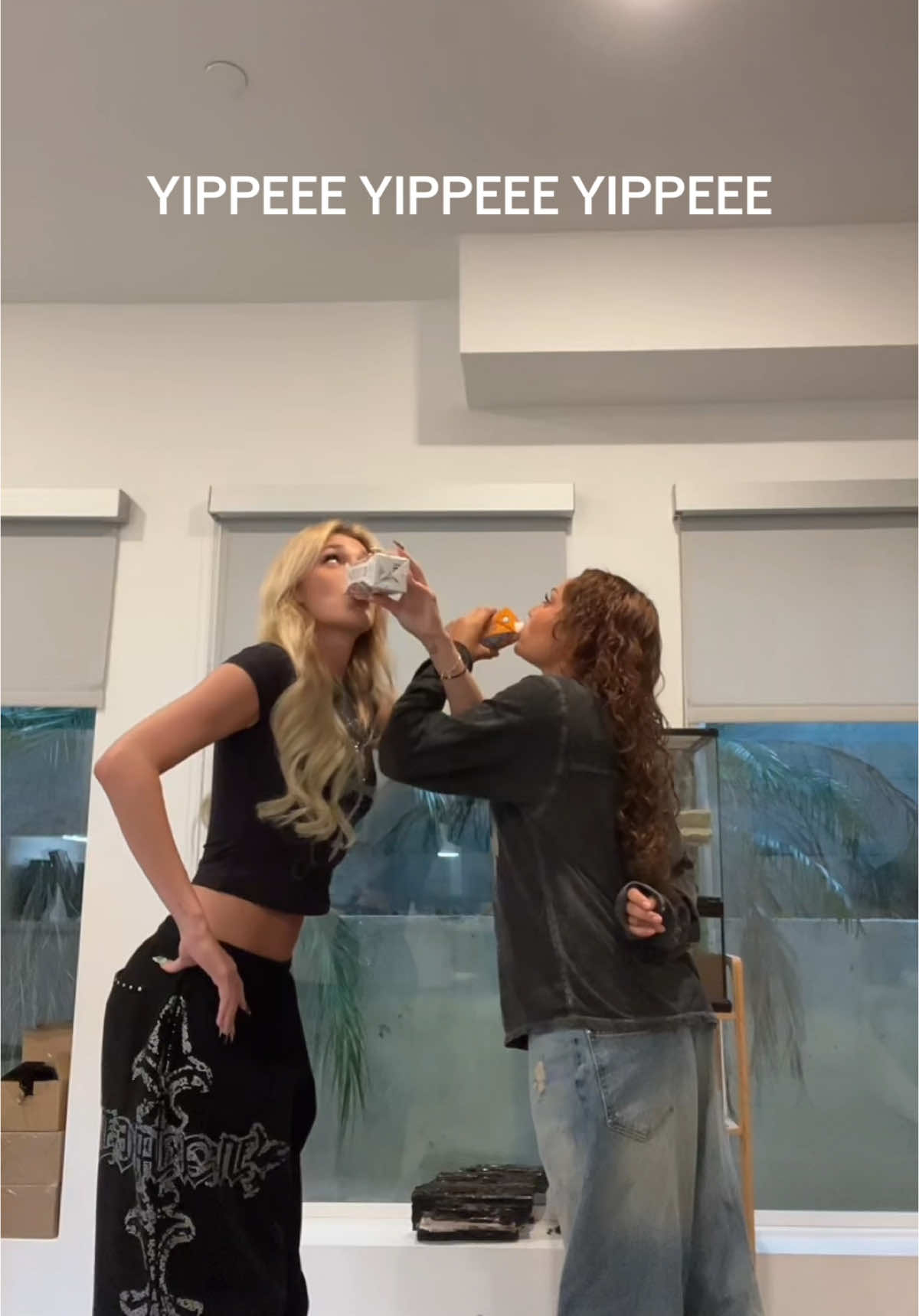 A post by @avani on TikTok caption: How @MADI MONROE and I are gonna be at the governors ball w @BeatBox Beverages🧃 😛😛