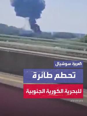 A post by @alarabiya on TikTok caption: مشاهد توثق تحطم طائرة تابعة للبحرية الكورية الجنوبية على جبل في بوهانغ.. على متنها 4 أشخاص #العربية