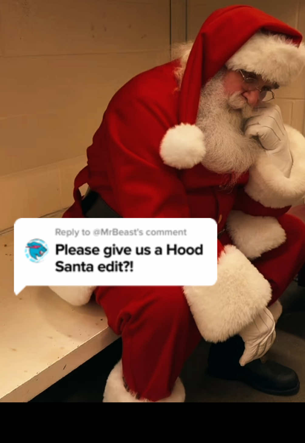 A post by @santacorky on TikTok caption: Hood Santa 🤣 @MrBeast #mrbeastedit #funny #trend #comedy 