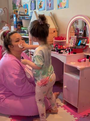 A post by @trishlikefish88 on TikTok caption: My 2 1/2 year old is a full glam squad 💅 