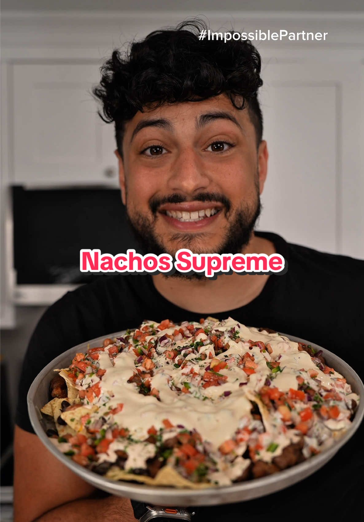 A post by @thegoldenbalance on TikTok caption: Nachos Supreme With Steak Bites From Plants - Using @Impossible Foods   #ImpossiblePartner #ImpossibleFoods #cookimpossible