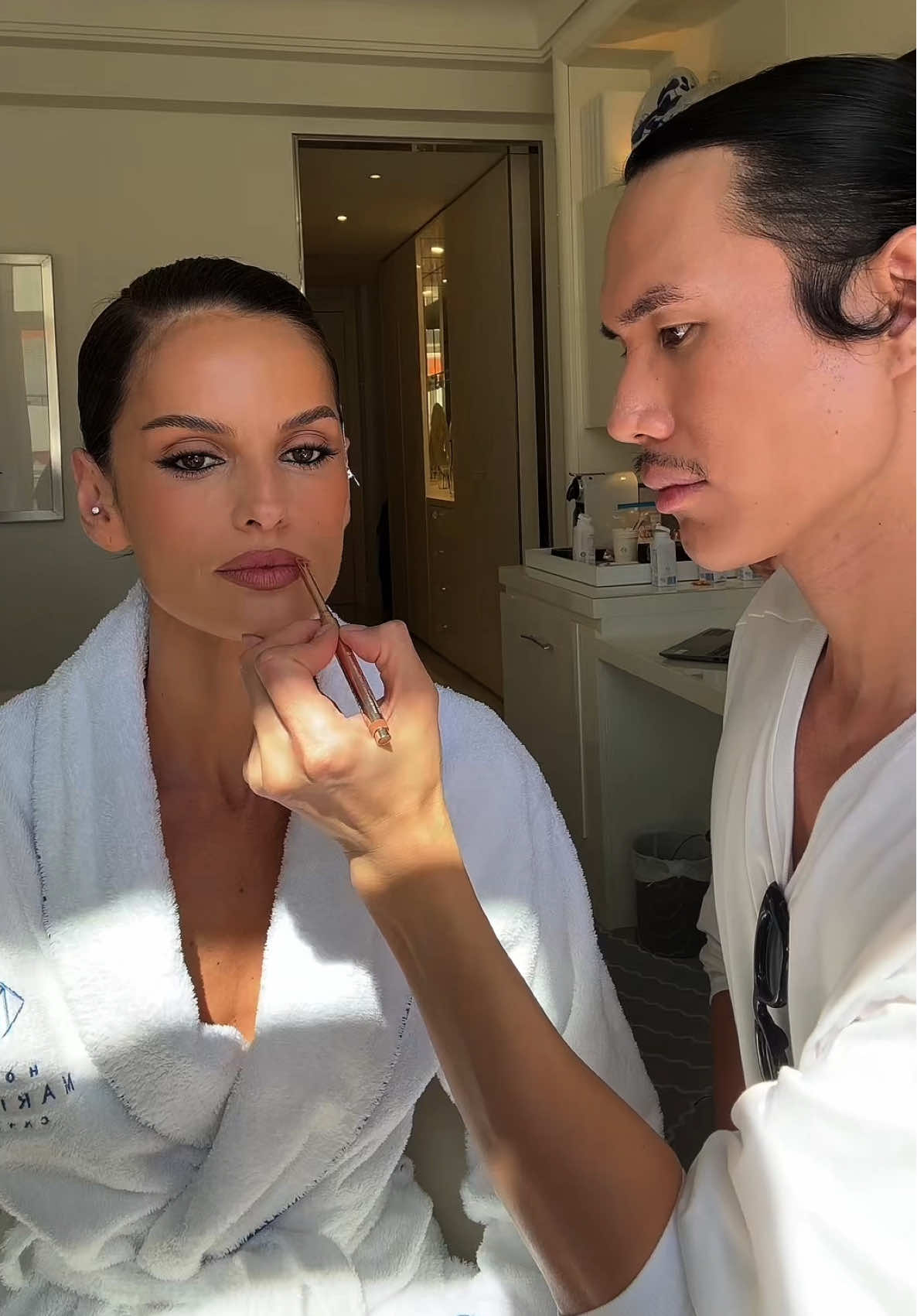 A post by @patrickta on TikTok caption: GRWM w/ Iza Goulart @Patrick Ta Beauty 