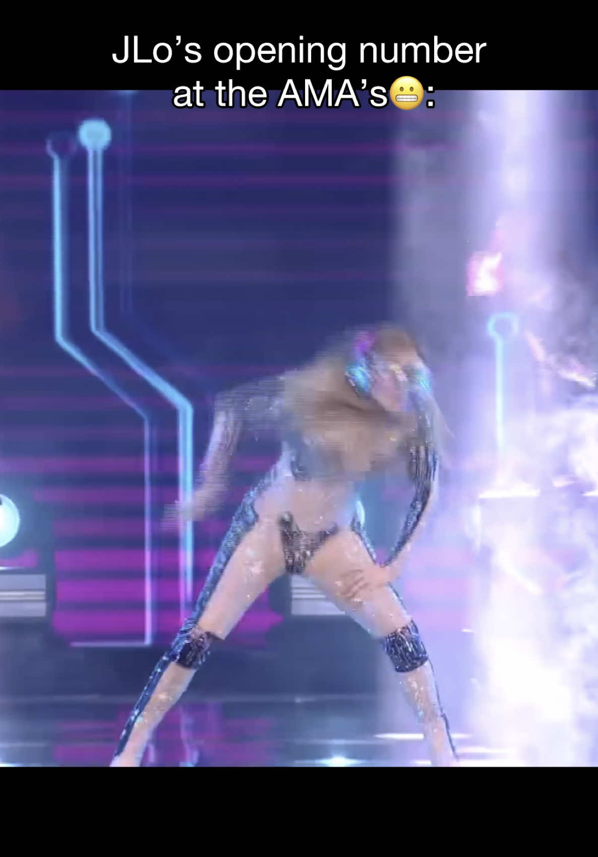A post by @theonlycb3 on TikTok caption: She was doing everything but singing. Giving “Save the Last Dance” meets “Bring it On: All or Nothing”😂😂😂 #JLo #AMAs 