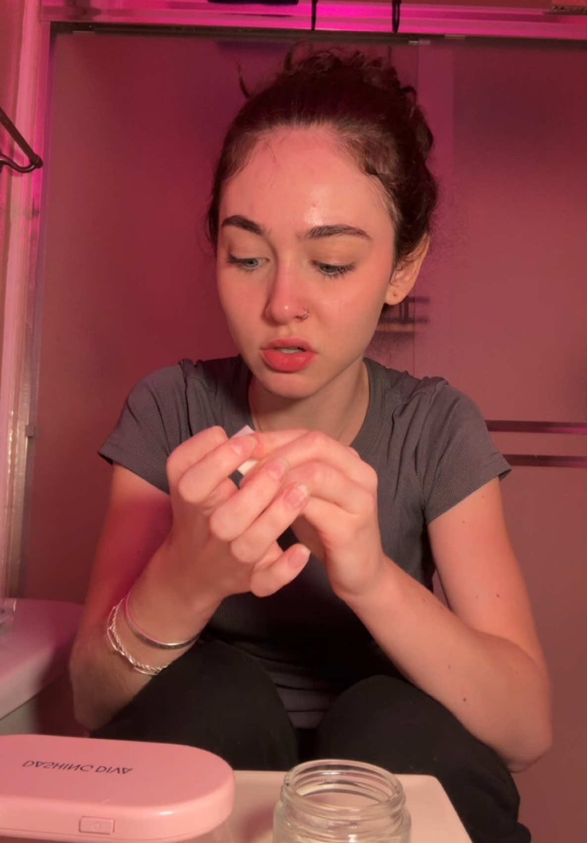 A post by @fatherrlex on TikTok caption: Idk. Technique kinda ahhh but I devoured that, this gel is gonna stick to my nails for a week, AND my nails aren’t bendy and uggo anymore🤩#nails #ThisIsLiterallyNotSponsoredIJustLikeThisNailpolish💔 