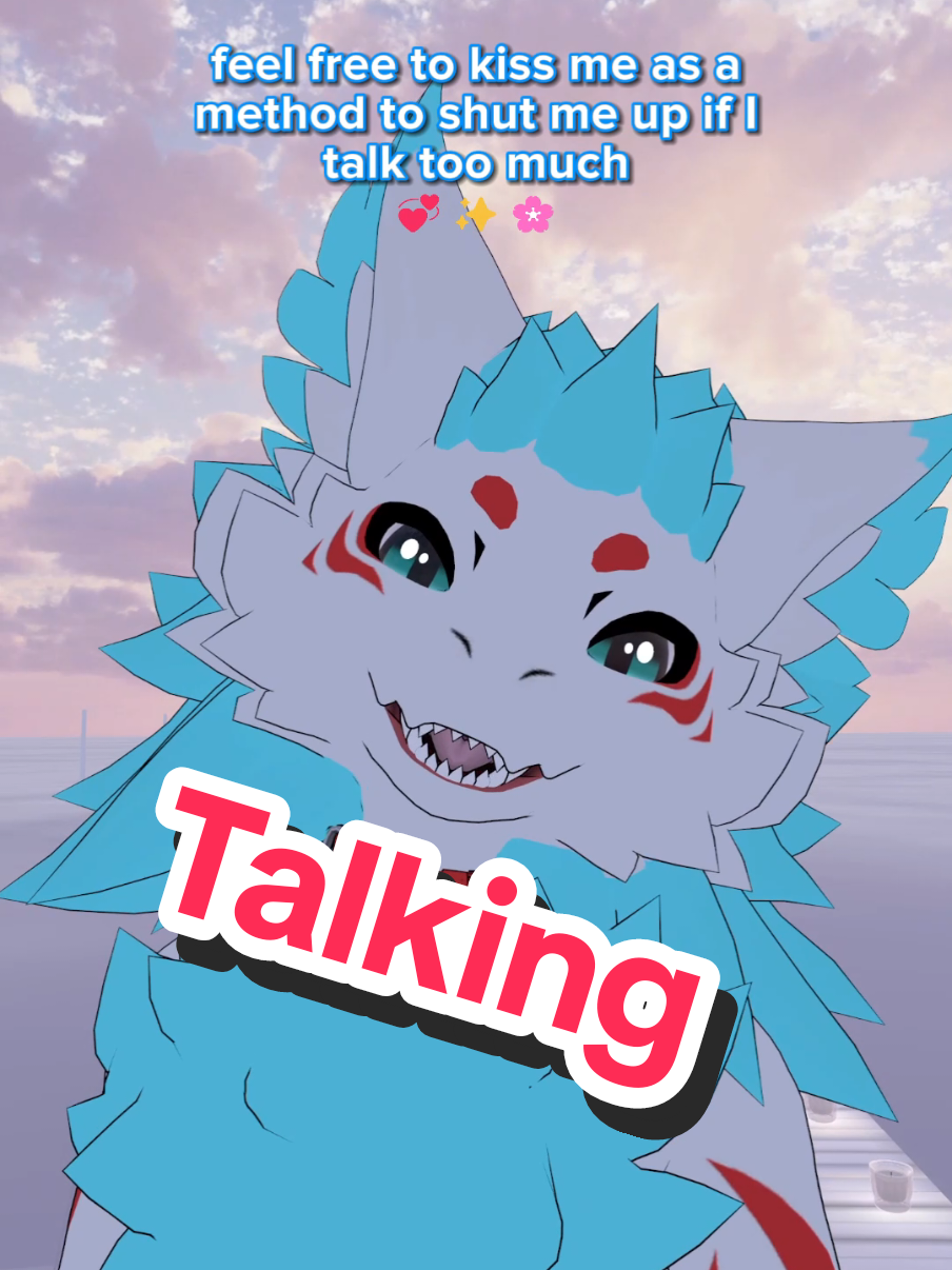 A post by @ on TikTok caption: Just Talking 💕 #rakurim #furriesoftiktok #vrchat #furrymemes #furries 