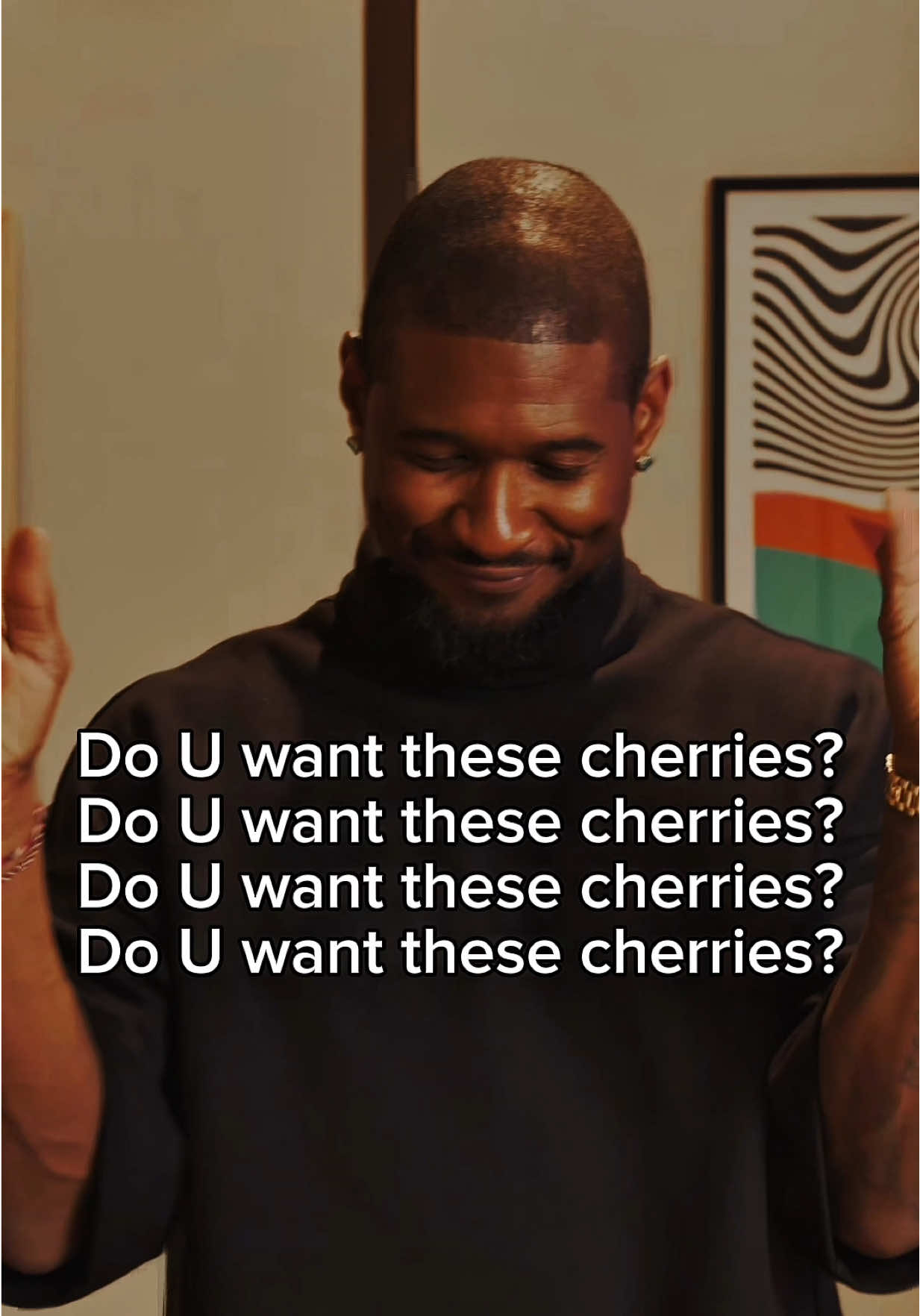 A post by @usher on TikTok caption: iykyk 🍒🍒 #trendingsound #cherries #Ontour #glitch #dance #fyp 
