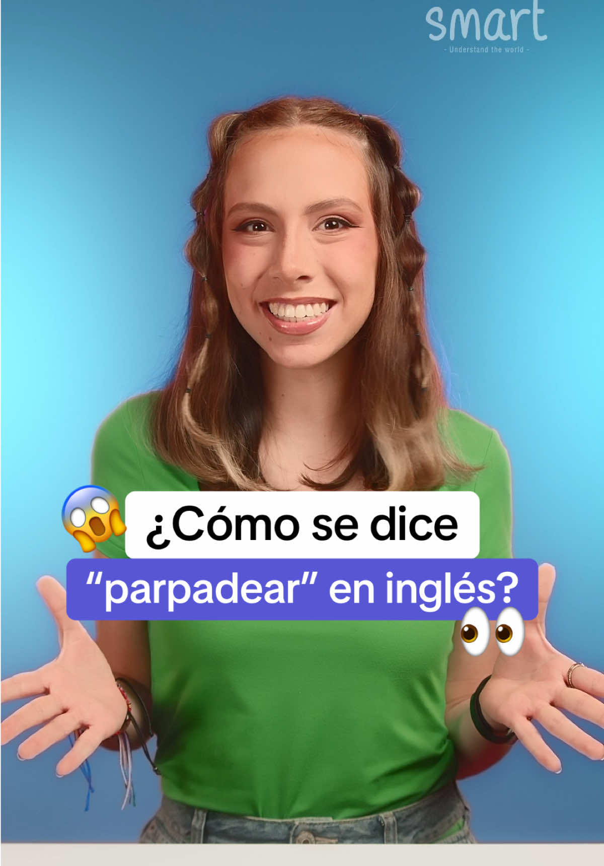 A post by @smart_academia on TikTok caption: ¿Cómo se dice “parpadear” en inglés? 😱😳 #PiensaSmart #aprendecontiktok #educacion #aprende #aprendeentiktok #idiomasdiferentes #inglesparatodos #englishteacher #english 
