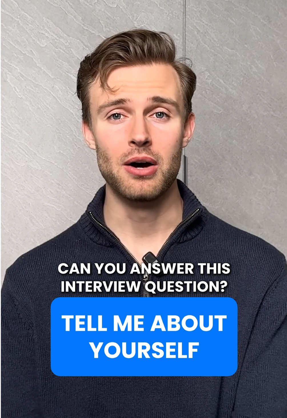 A post by @englishattheready on TikTok caption: 🤔 How should you answer this common interview question?  “Tell me about yourself” 