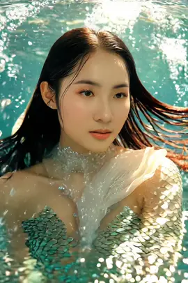 A post by @sunflowernyny on TikTok caption: អូនជា Mermaid 🧜‍♀️
