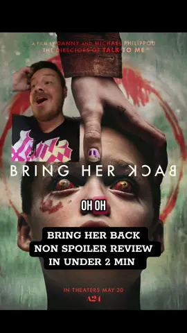 A post by @allhallowscleave on TikTok caption: ⁉️ Bring Her Back is a WILD ride. Here’s my non spoiler review. #fyp #a24 #horrortok #horror #bringherback #talktome #greenscreen 