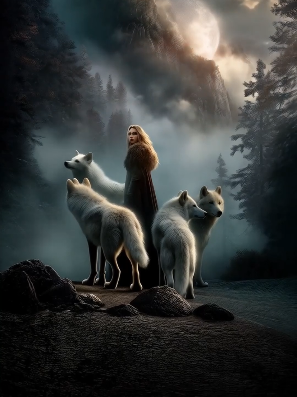 A post by @irur_dreamer on TikTok caption: Wolfpack 🐺🌛✨ #wolf #wolves #night #story  #wolfcub #wolfpack #fyp #foryoupagе  #irur_dreamer 