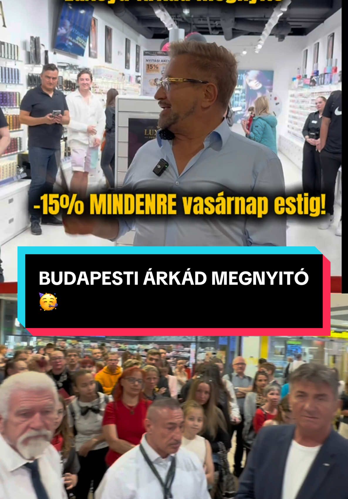 A post by @jakob.zoli on TikTok caption: Hálásan köszönöm, hogy ennyien velünk voltatok tegnap az új Luxoya és Crystal Nails üzlet megnyitóján a budapesti Árkádban🥳A -15% kedvezmény egészen vasárnap estig tart (06.01.), ajándékot adunk minden vásárlás mellé és a szerencsekereket is lehet pörgetni😉Gyertek el, várunk titeket sok szeretettel!🥰 #tulajdonos #luxoya #crystalnails @Luxoya Életmód @luxoya_beauty @Crystal Nails 