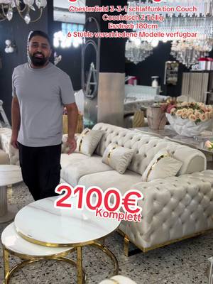 A post by @deko_moebel_kronleuchter on TikTok caption: #paketsale #muschelbett #orientalpalaceofficial♥️ #chestercouch #orientalpalaceessen♥️ #höchstequalität #bestepreisebeiramadan #alhamdulillah❤️ #❤️ #megasale #schlaffunktion #mega #muschelcouch 