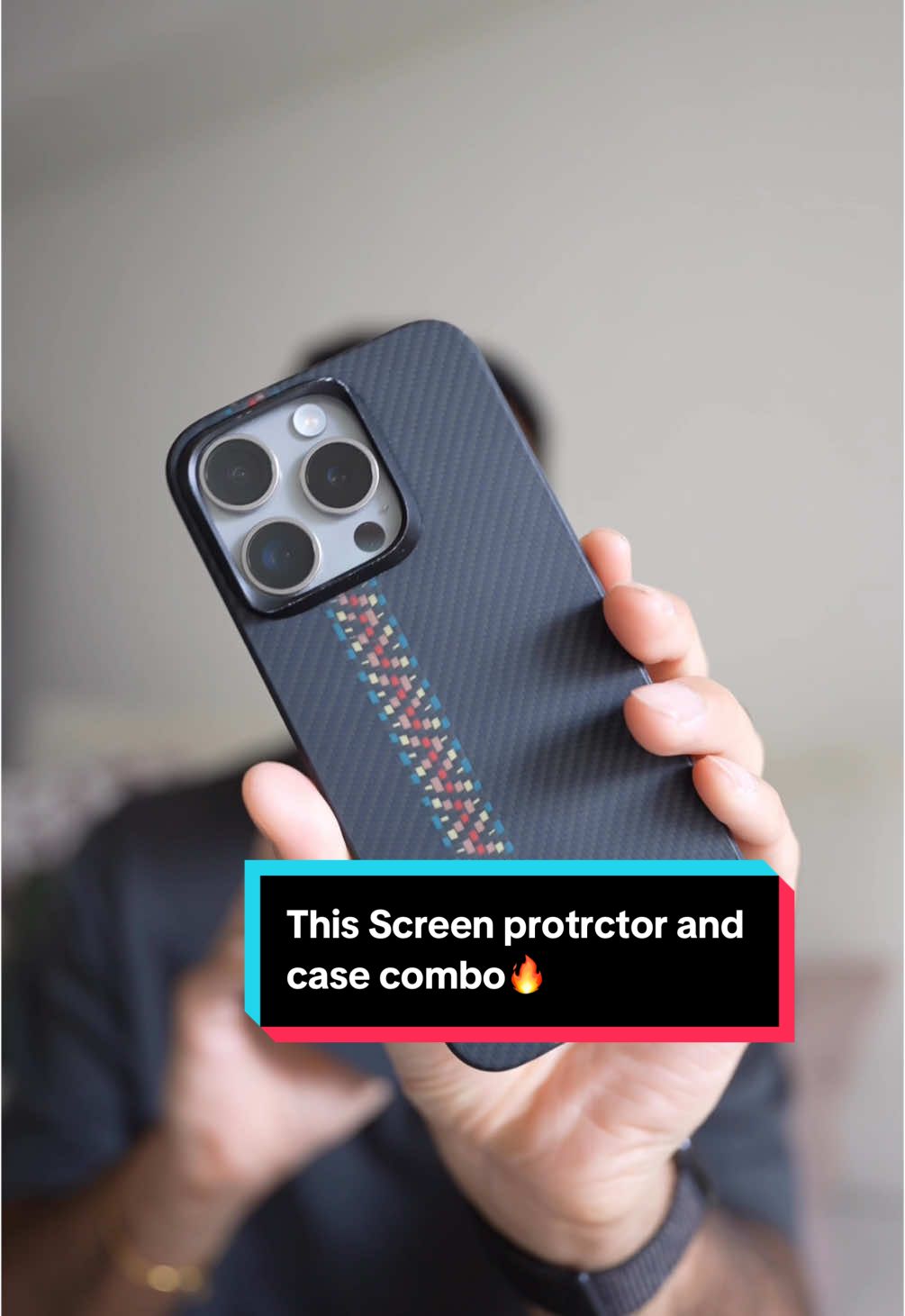 A post by @anantchoxi on TikTok caption: I found the perfect thin phone case and screen protector combo that looks and feels like there’s nothing on your phone! The @ESR US tempered glass screen protector and the thin case from @Pitaka well together for both iPhone and the S25 Ultra! #phonecase #thincase #slimcase  #creatorsearchinsights 