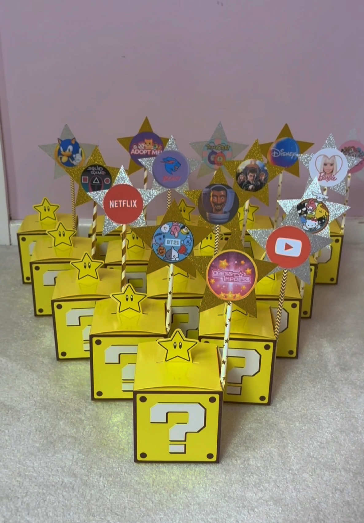 A post by @rhia.official on TikTok caption: Golden STAR Mystery Boxes - BOX 1!!🫢🦑✨Which next?!🤔 #asmr #foryou 