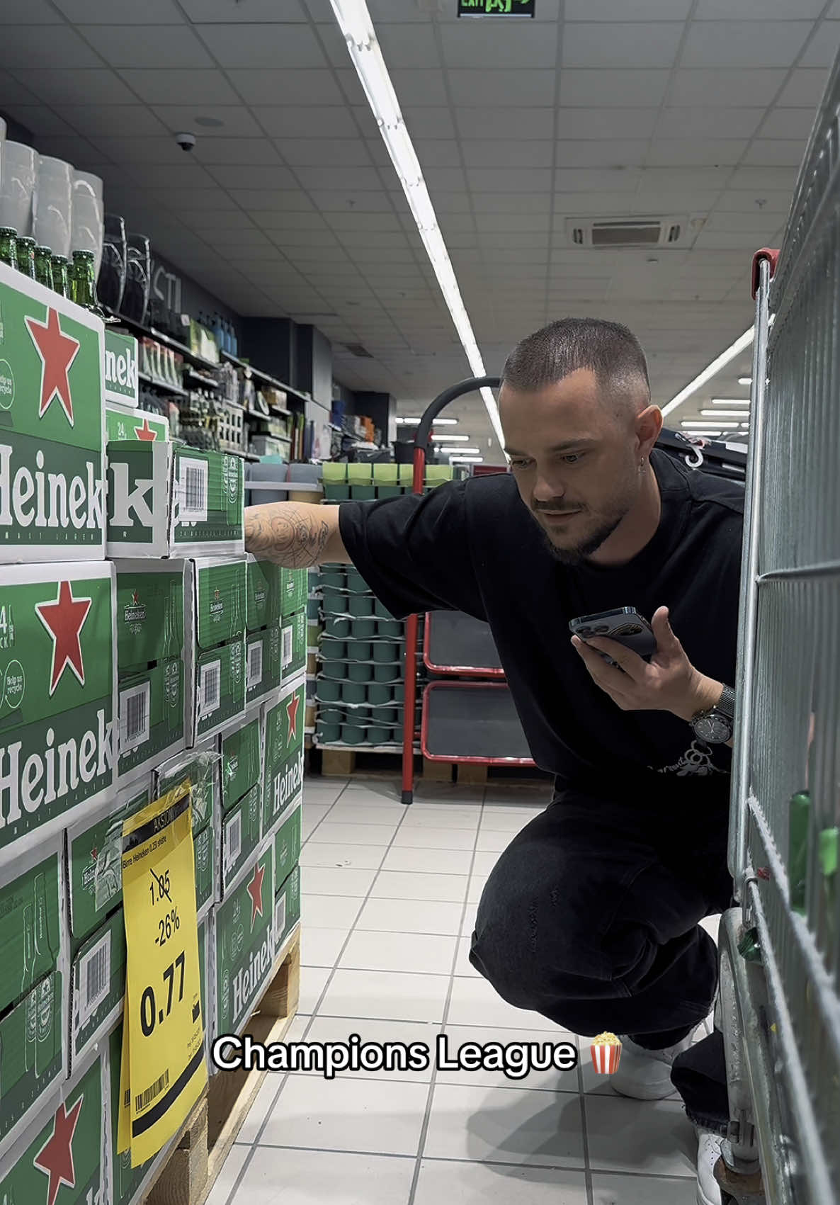 A post by @arjanlekaj on TikTok caption: Shoqni a jeni gati per Champions League ?  @Viva Fresh Store #arjanlekaj 
