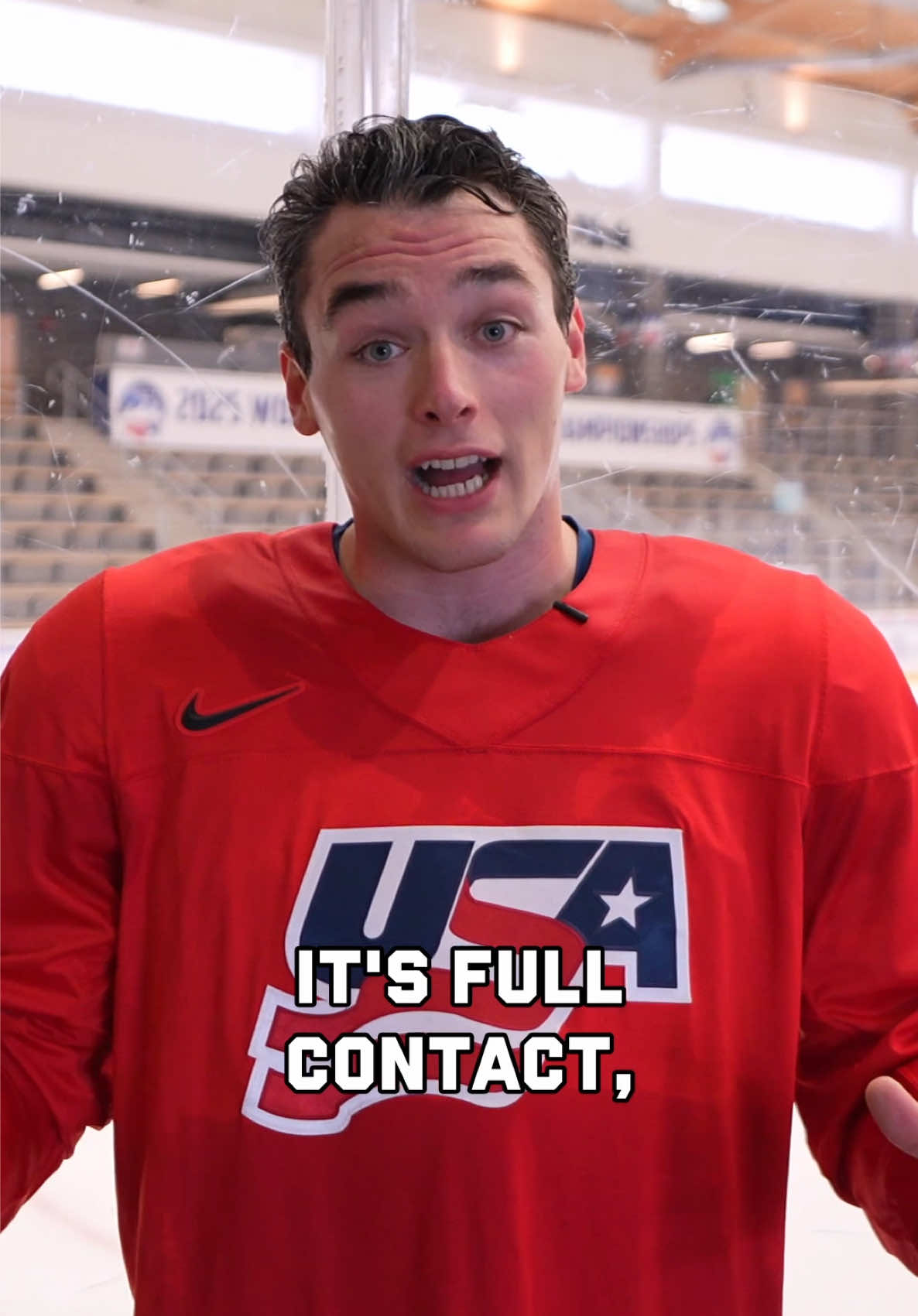 A post by @teamusa on TikTok caption: Sled hockey... where the ice isn't even the coolest thing on the rink. 🧊 #sledworlds #mtusa #teamusa #sledhockey #Paralympics #jackwallace #usahockey 