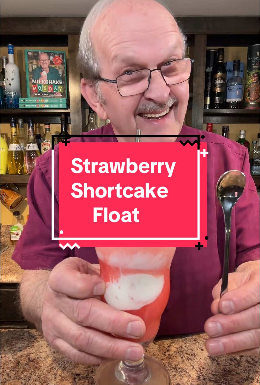 A post by @thewhyteelephant on TikTok caption: A beautifully delicious Strawberry Shortcake Float for #floatdayfriday #icecream #soda #strawberry @Chapman’s Ice Cream 