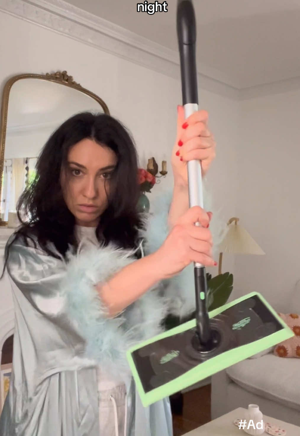 A post by @actressbecc on TikTok caption: #Ad #Swiffer A deluxe night if you ask me… @Swiffer #cleanthatclicks 
