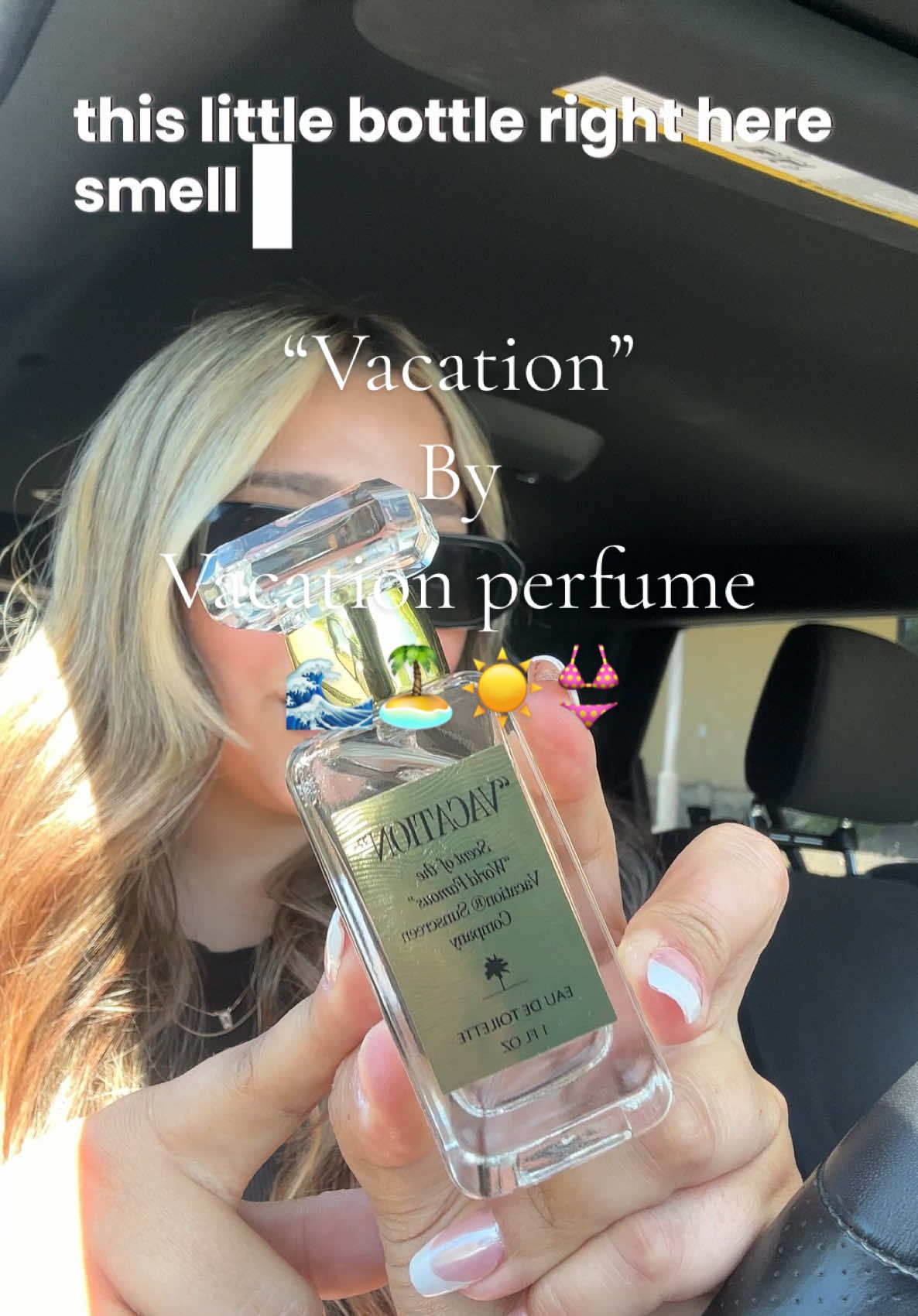 A post by @amberalejandrez on TikTok caption: A fragrance that feels like a forever summer, you’re Just one spritz away from vacation mode. 🌴💛 #vacationperfume #vacation #sunmerfinds @Vacation Inc. 