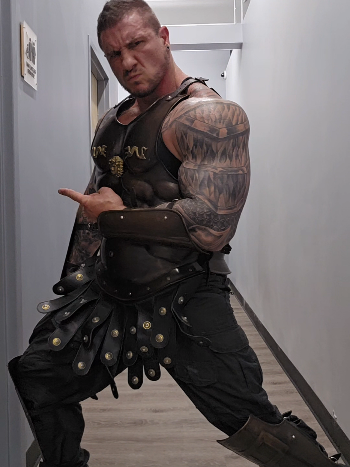 A post by @the.primal on TikTok caption: Preparing yourself for gym battle with @Sabaton Official 