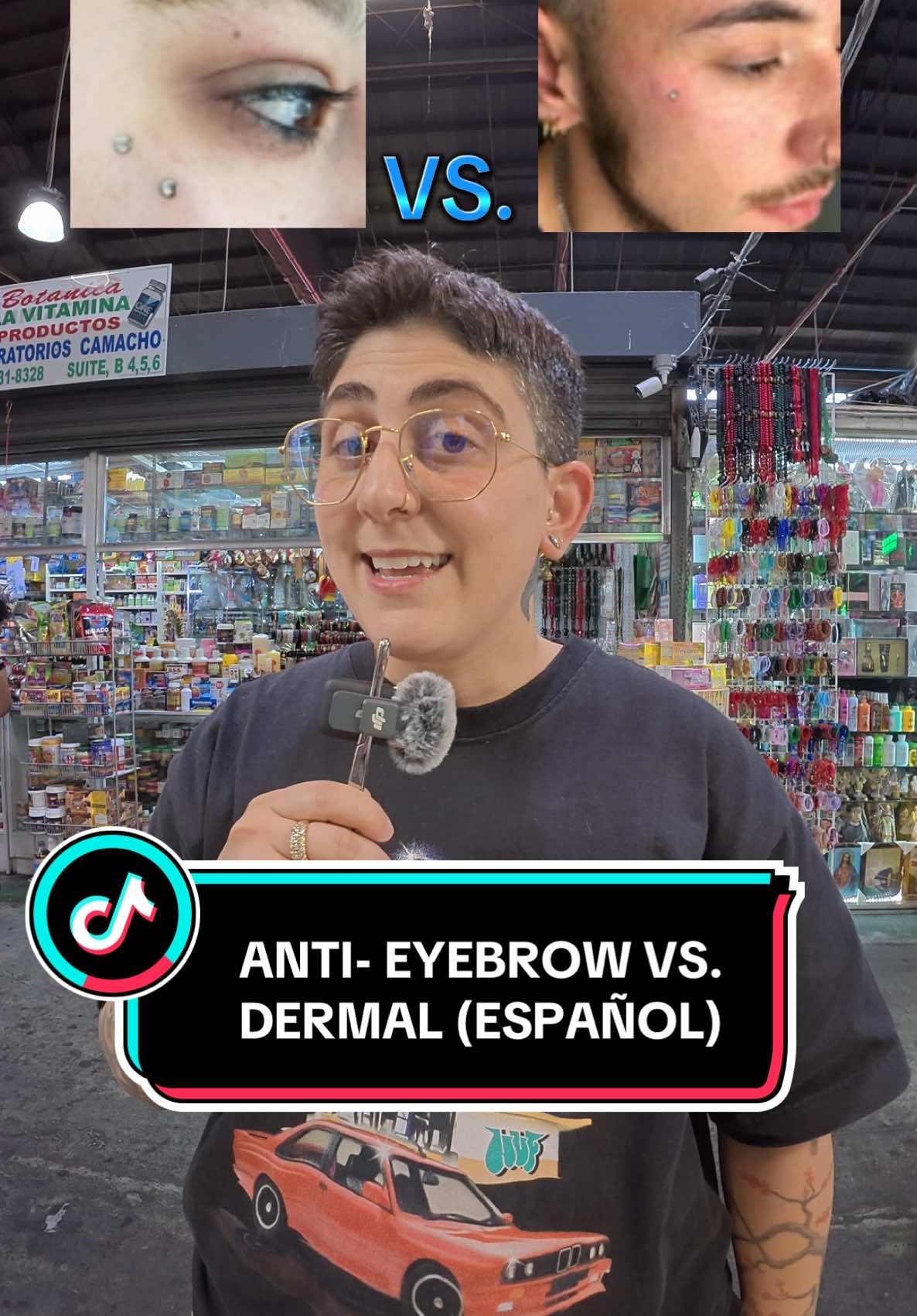 A post by @axtrig on TikTok caption: DERMAL VS. ANTI- EYEBROW!! #fyp #foryou #foryoupage #piercingtok #piercingsoftiktok #foryourpage 