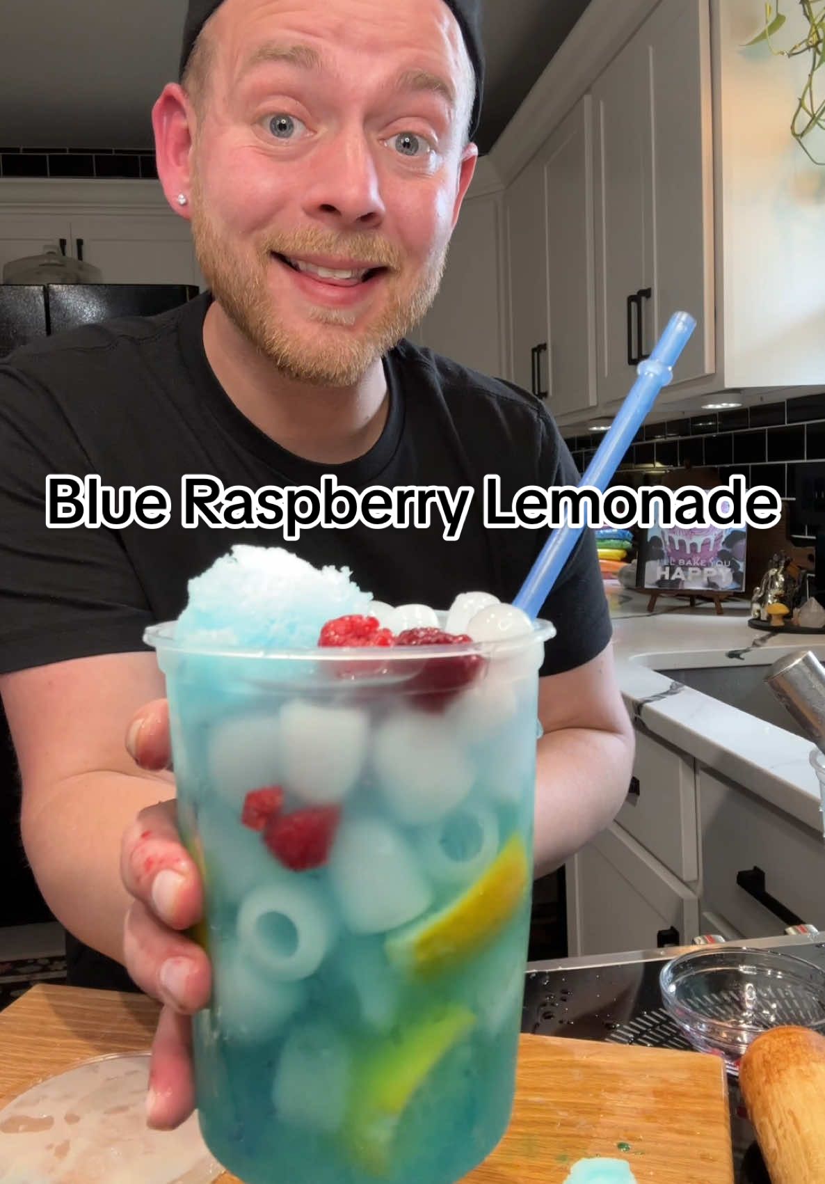 A post by @kitchentool on TikTok caption: Blue Raspberry Lemonade shake-up 😁 #blueraspberrylemonade #blueraspberry #lemonade #homemade #easyrecipe #homemadeitalianice #blue #try #fyp 