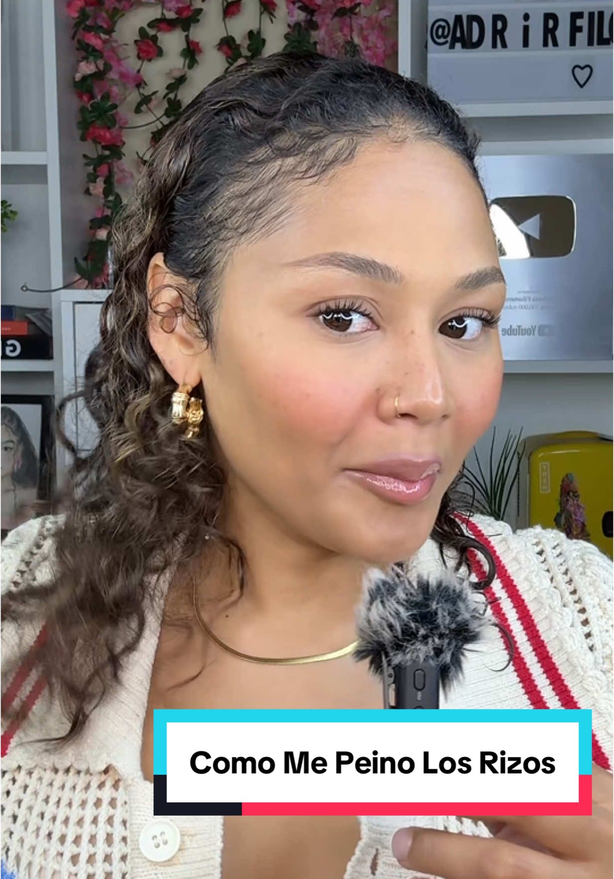 A post by @adrianafilomeno on TikTok caption: PRODUCTOS USADOS: @Mizani True Textures Coil Stretch Cream @Mizani True Textures Sleek Holding Gel @BounceCurl Curl Brush #fypシ #parati #rizos #curls #routine 