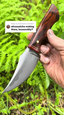 A post by @barrettknives on TikTok caption: Replying to @UncleJed San mai tusk blade ⚒️🔥⚒️