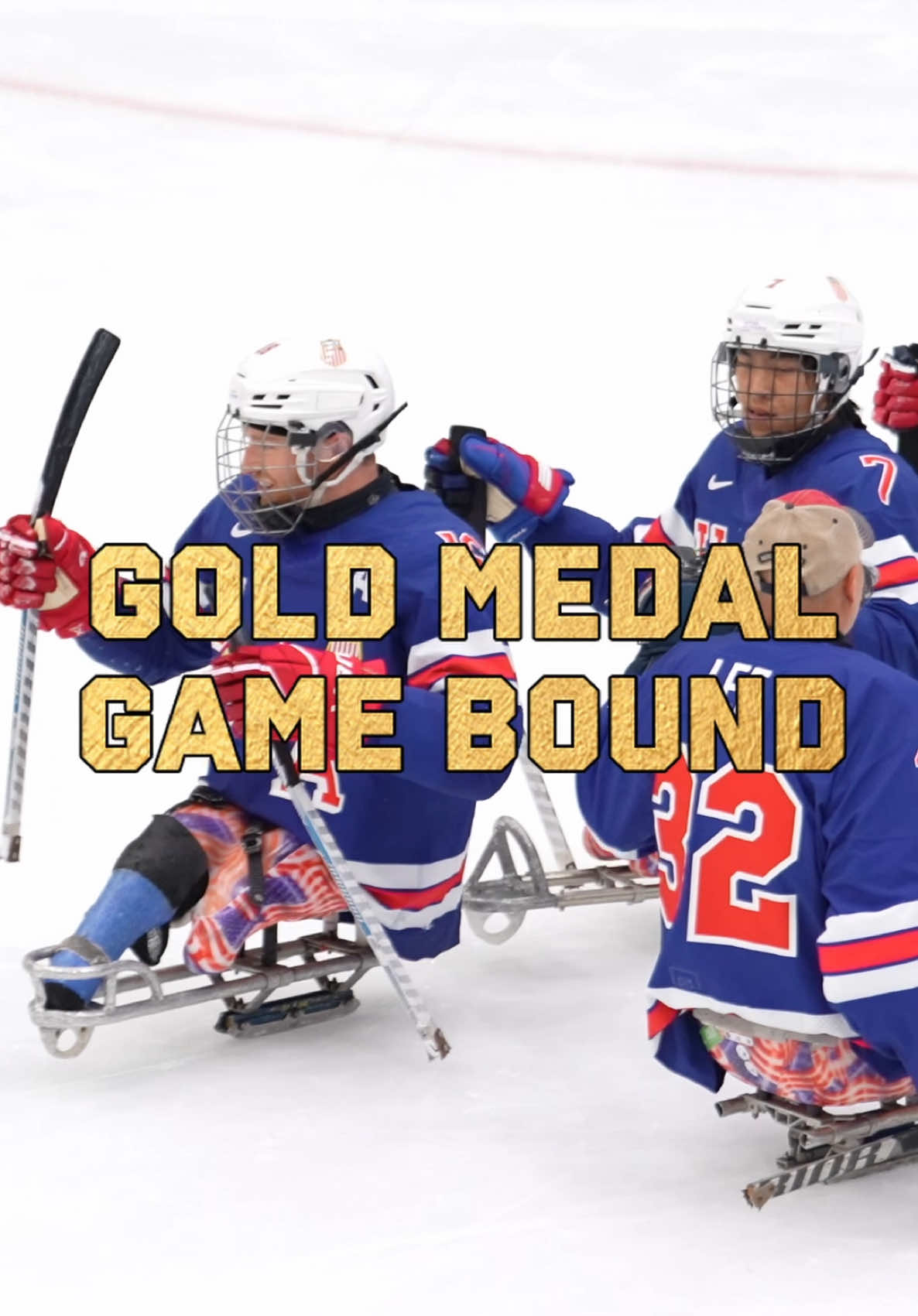 A post by @teamusa on TikTok caption: What the guys have to say ahead of the gold medal game… 👀 #sledworlds #mtusa #teamusa #Paralympics #sledhockey #hockey 